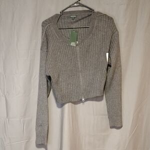 Wild Fable Gray Ribbed Crew Neck Sweater